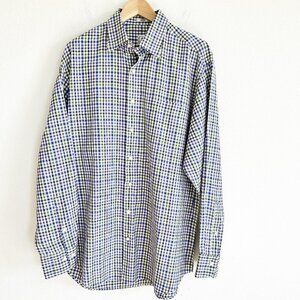 Peter Millar Shirt Gingham Check Long Sleeve Button Down Golf Preppy